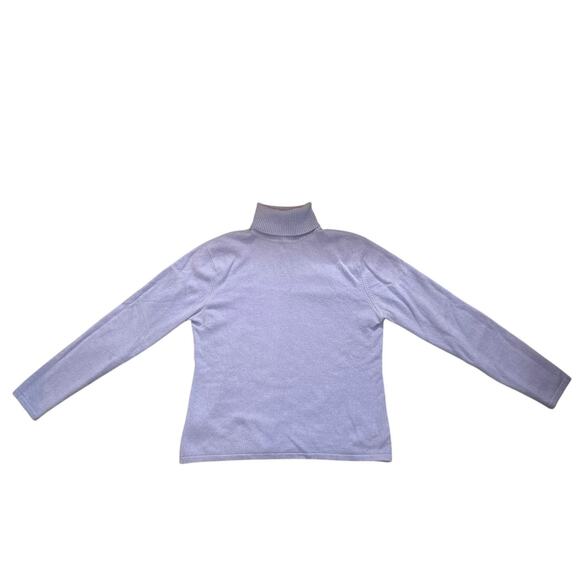 Talbots Lavender 100% Pure Cashmere Turtleneck Sweater Size Medium - Picture 2 of 8